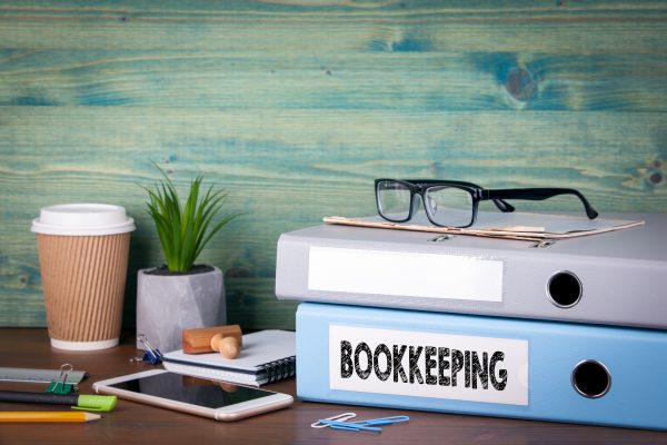 Bookkeeping,concept.,binders,on,desk,in,the,office.,business,background